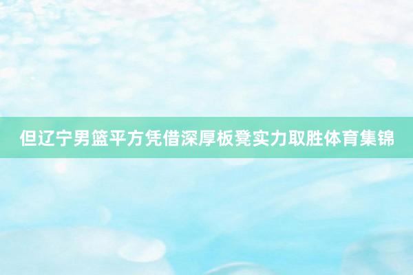 但辽宁男篮平方凭借深厚板凳实力取胜体育集锦