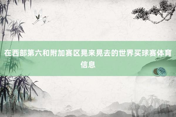 在西部第六和附加赛区晃来晃去的世界买球赛体育信息
