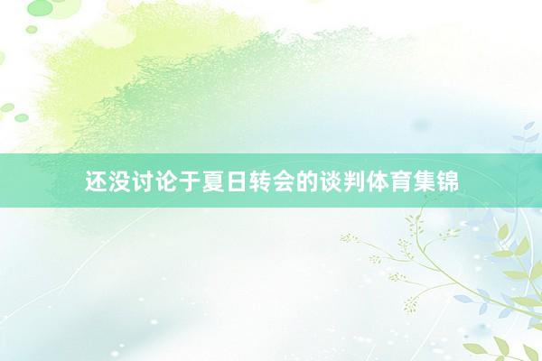 还没讨论于夏日转会的谈判体育集锦