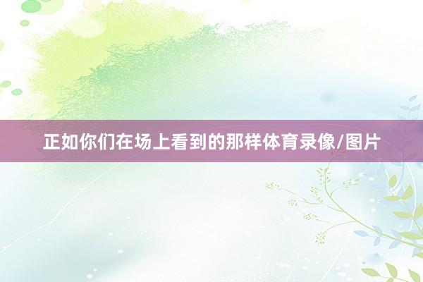 正如你们在场上看到的那样体育录像/图片