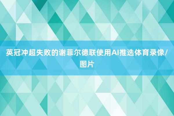 英冠冲超失败的谢菲尔德联使用AI推选体育录像/图片