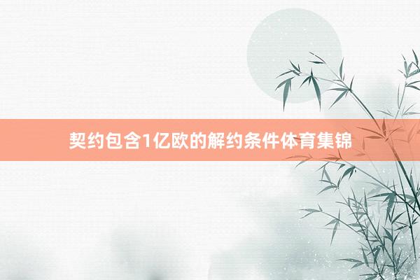 契约包含1亿欧的解约条件体育集锦