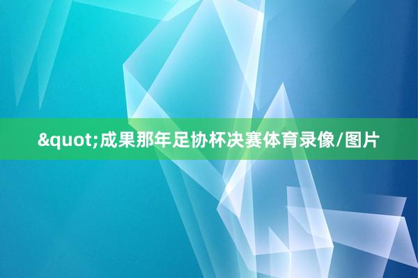 "成果那年足协杯决赛体育录像/图片