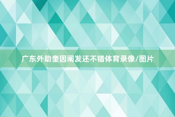 广东外助奎因阐发还不错体育录像/图片