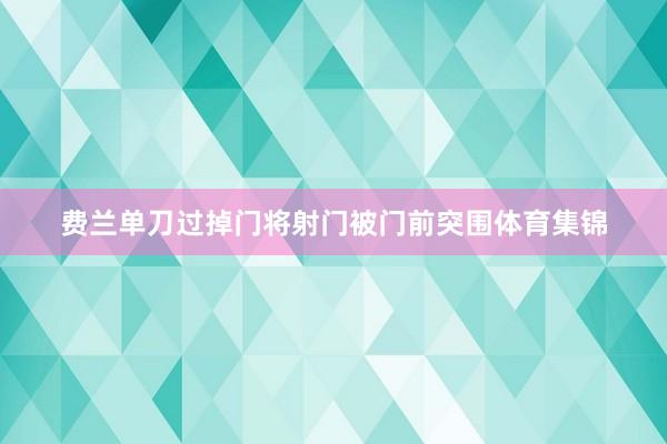 费兰单刀过掉门将射门被门前突围体育集锦