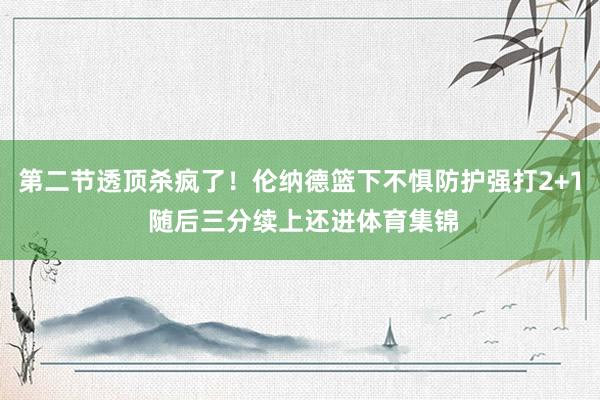 第二节透顶杀疯了！伦纳德篮下不惧防护强打2+1 随后三分续上还进体育集锦