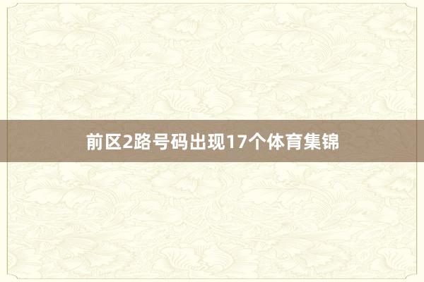 前区2路号码出现17个体育集锦