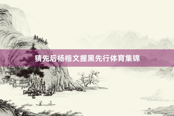 猜先后杨楷文握黑先行体育集锦
