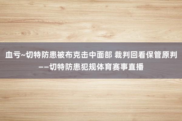 血亏~切特防患被布克击中面部 裁判回看保管原判——切特防患犯规体育赛事直播