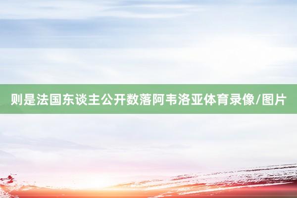 则是法国东谈主公开数落阿韦洛亚体育录像/图片