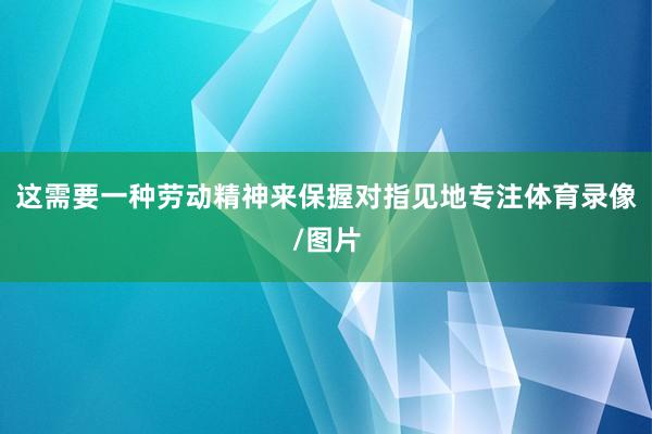 这需要一种劳动精神来保握对指见地专注体育录像/图片