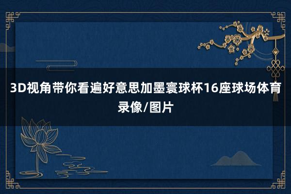 3D视角带你看遍好意思加墨寰球杯16座球场体育录像/图片
