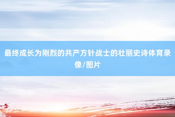 最终成长为刚烈的共产方针战士的壮丽史诗体育录像/图片